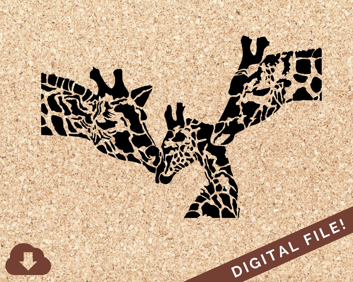 Download Giraffe Family With Baby PNG JPG SVG For Vinyl Decals Home ...