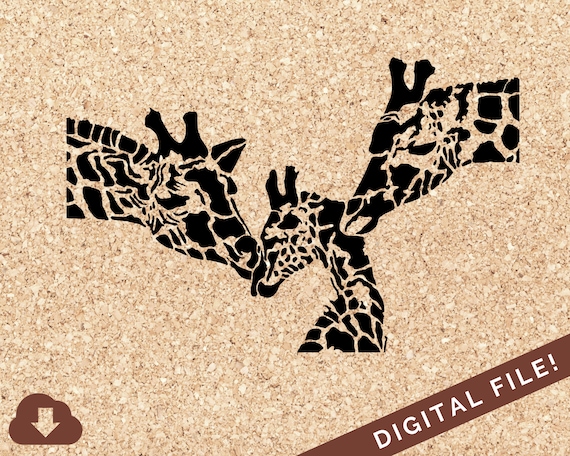 Download Giraffe Family With Baby Png Jpg Svg For Vinyl Decals Home Etsy