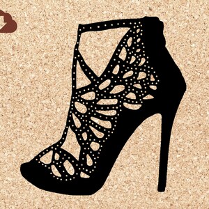 High Heel Fashion Shoe With Rhinestones | Cricut SVG File Clipart For Party Invite Cards, s, Scrapbooking | JPG PNG Digital Image