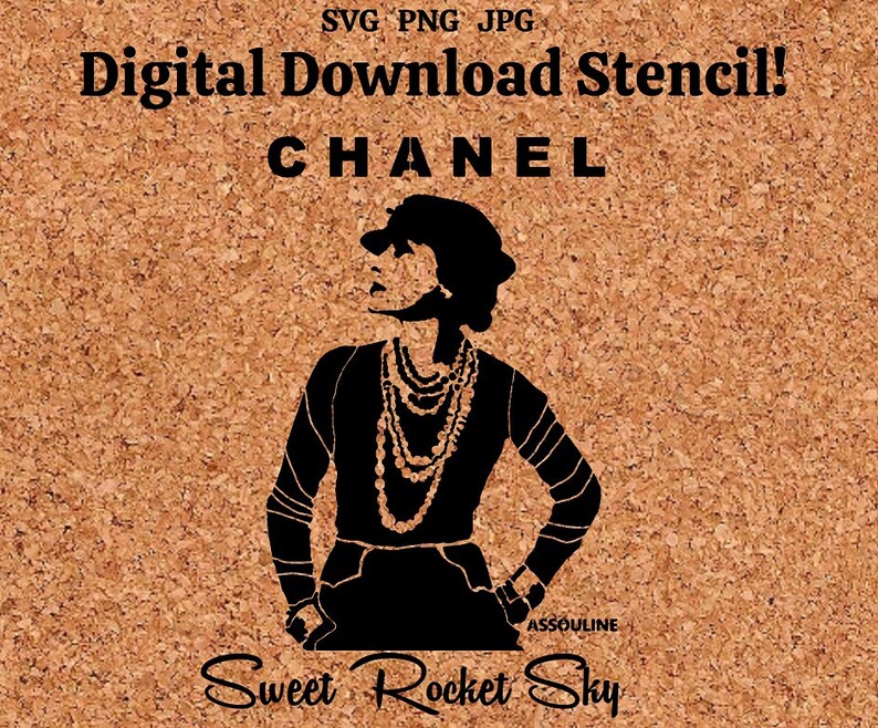 Coco Chanel Stencil SVG File for Cricut Cutter PNG & JPG ...