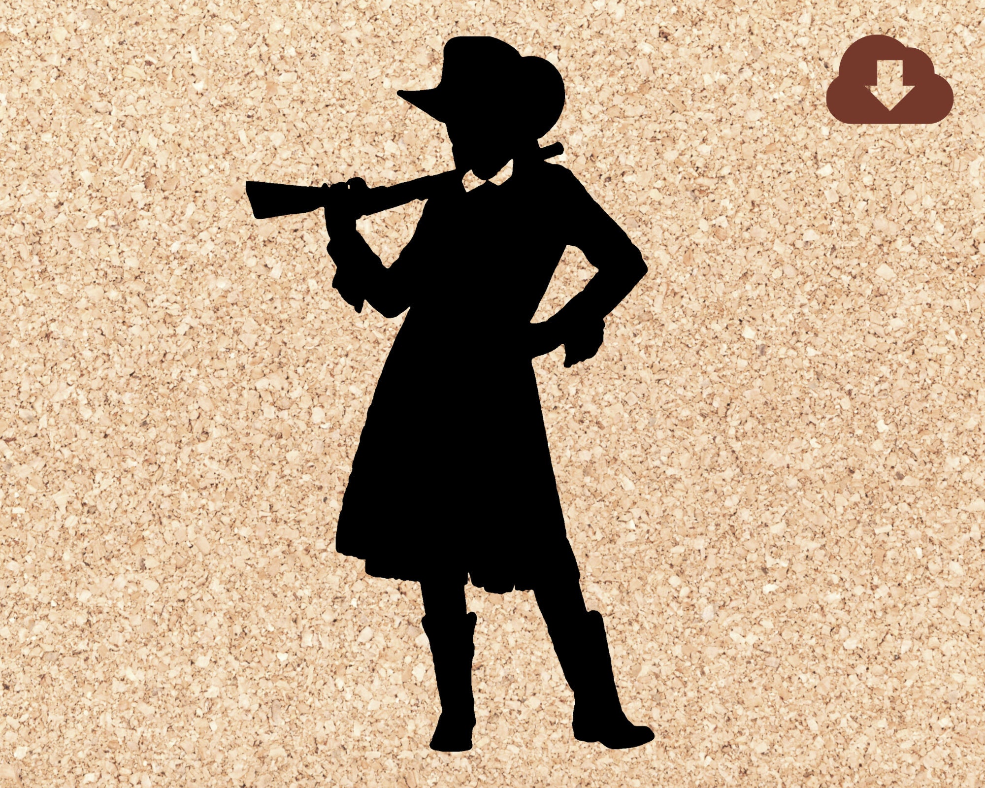 Annie Oakley Cowgirl Western Style SVG Cut File / Digital Download / Use for Paper Vinyl Decal TShirts / Personal and Commercial Use