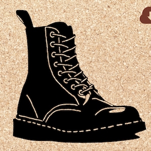 Dr Marten Inspired Boot SVG Cut File for Art Projects, Card Making, , Decals, T-shirts Personal and Commercial Use Digital