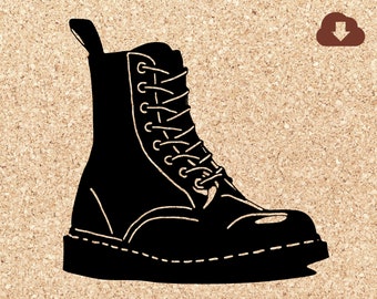 Dr Marten Inspired Boot SVG Cut File for Art Projects, Card Making, , Decals, T-shirts Personal and Commercial Use Digital