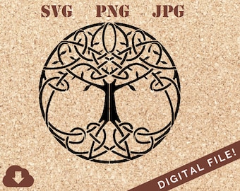 Celtic Tree of Life Stencil SVG Cricut Cut File Clipart Sillhouette For Vinyl Decal, Tshirts, Home Decor, Card Making, Tattoo Inspiration