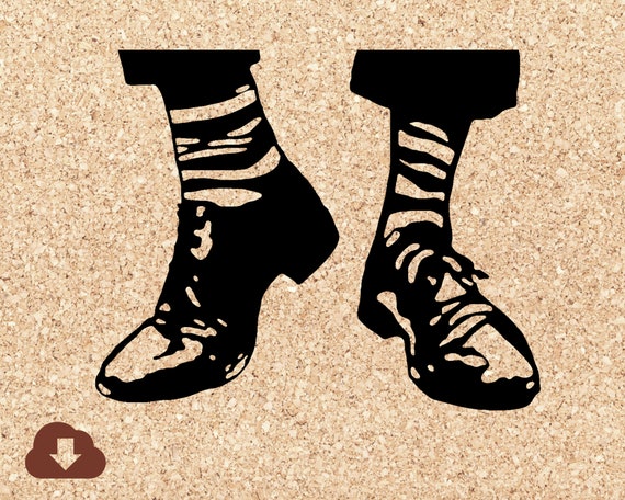 Funny Mens Oxford Shoes Striped Socks Clown Ankle Beater Pants | SVG File for Cricut Cutting, Silhouette for Papercraft Scrapbook Decor