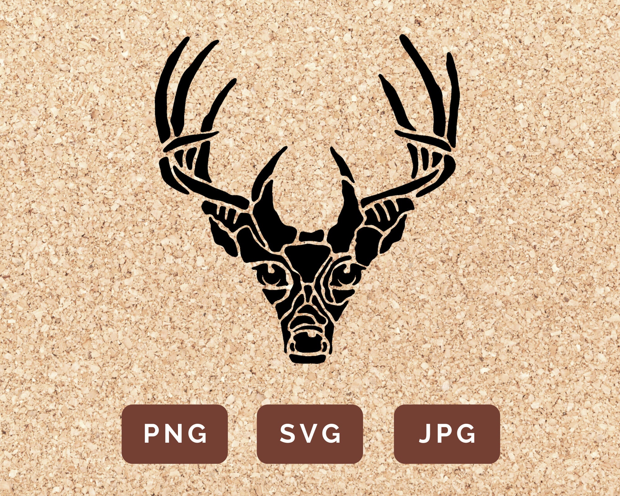 White-tailed Deer Head Stencil SVG Cut File for Paper Craft | Etsy