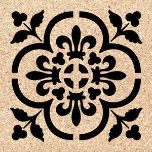 Geometric Floor Tile Stencil SVG Cement Tile Design Digital Download Bathrooms, Kitchens, and DIY Home Decor | Commercial & Personal Use