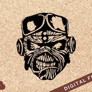 Iron Maiden Aces High Vector Image PNG, JPG, SVG Cut File Clipart para plantillas de corte de papel Cricut, camisetas, ilustraciones y diseños de tatuajes