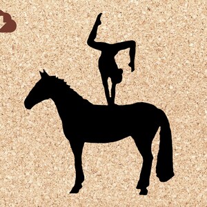 Equestrian Vaulting Horse Gymnast | SVG Cricut File, Silhouette For Gymnastics Sport Tshirt, Scrapbook, Decal, Decoration