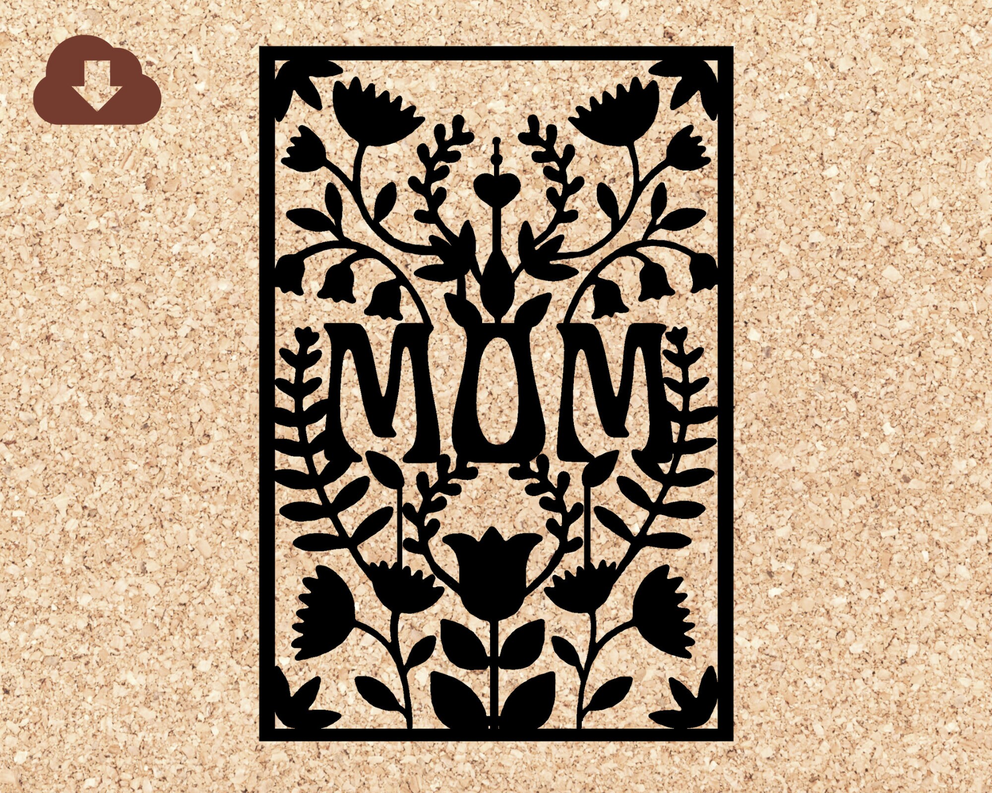 Card SVG Cuttable File / Art Nouveau JPG PNG / for Mom/ Use For Cards Paper Vinyl Decal TShirts / Personal and Commercial Use Okay Birthday