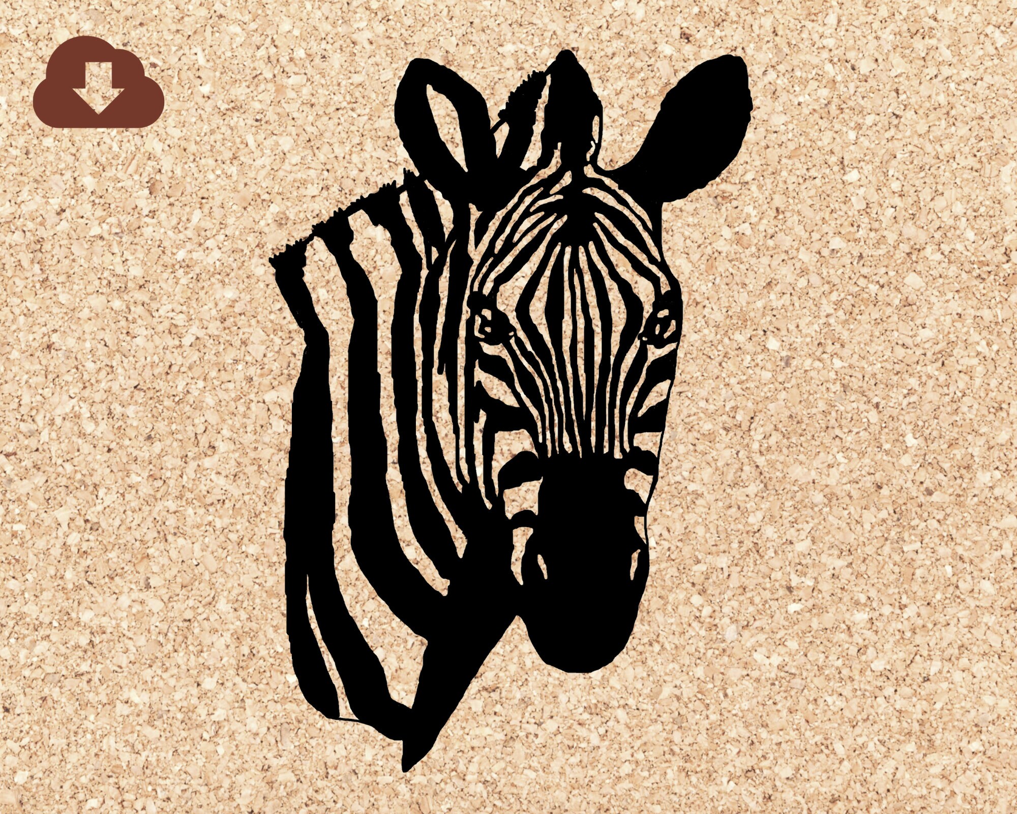Zebra Face SVG Cut File Silhouette & Clipart For Decals Etsy