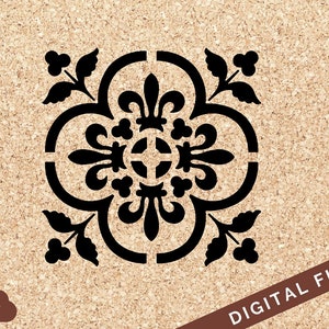 Mosaic Tile SVG Stencil Digital Download; PNG and JPG Clipart Vector; for Crafts Home Decor Projects Floors Walls Ceilings; Single Overlay
