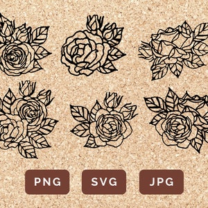 Rose Boutonnieres Bundle | SVG Cut Cricut 3D Layered File, PNG , JPG Clipart For Paper Crafts, Art Projects, Prom/Wedding Scrapbook