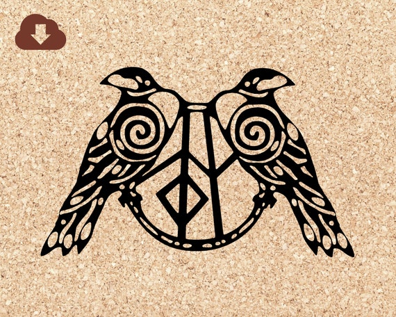 Embroidery Hand Embroidered Huginn & Muninn Hoops Art & Collectibles ...