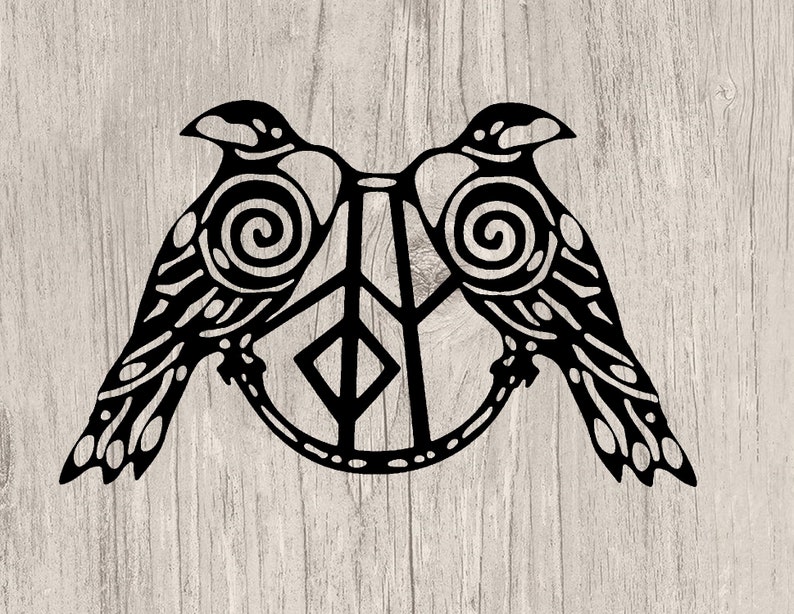 Celtic Old Norse Ravens Huginn and Muninn SVG file for | Etsy