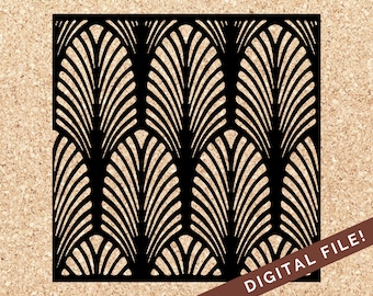Art Deco Fan Wallpaper  — SVG PNG JPG Printable Template For Cricut Machine Cutting // Digital Download, Commercial And Personal Use