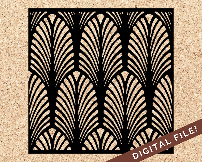 art deco fan wallpaper stencil svg png jpg printable etsy