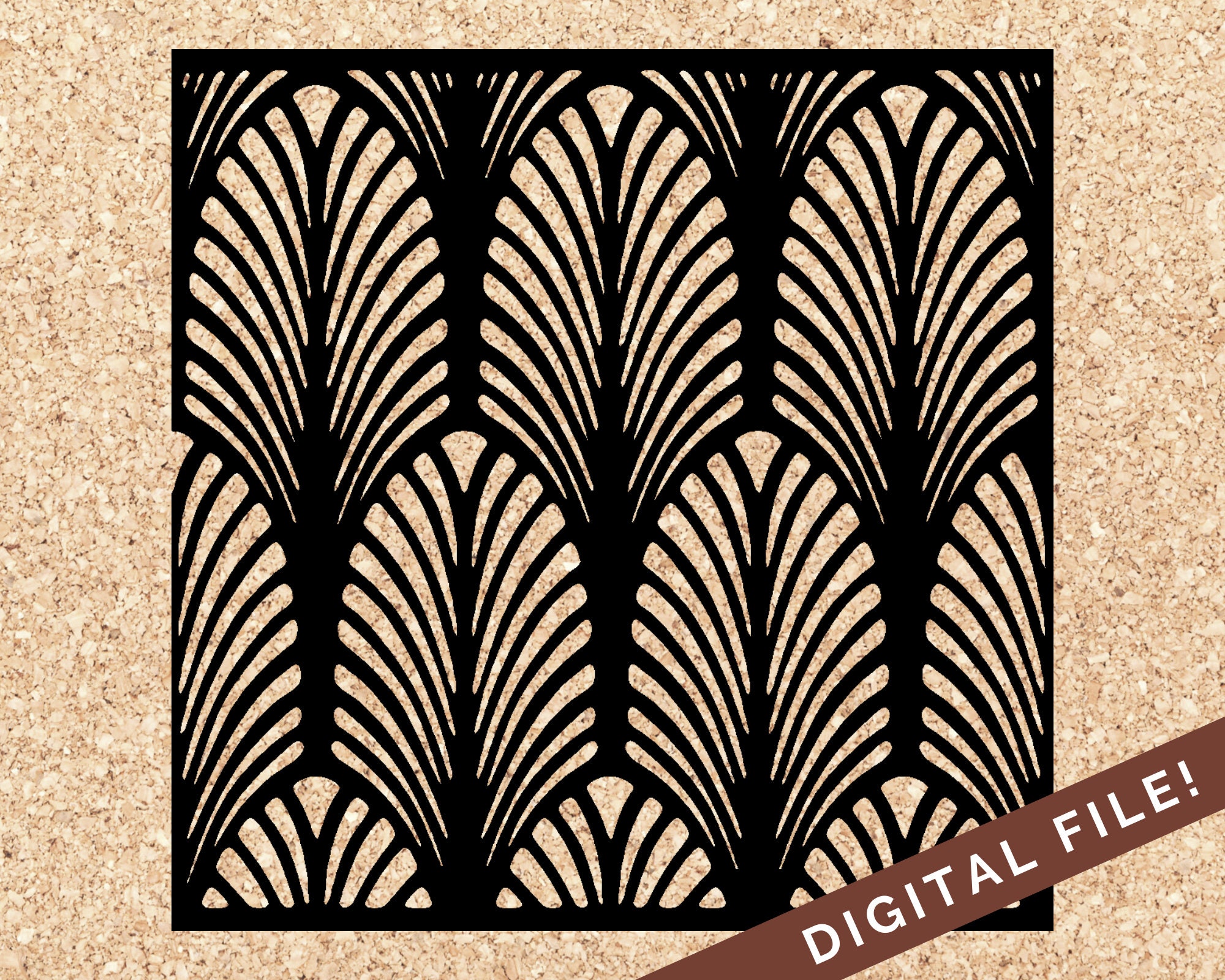 Art Deco Fan Wallpaper SVG PNG JPG Printable Template for Etsy UK