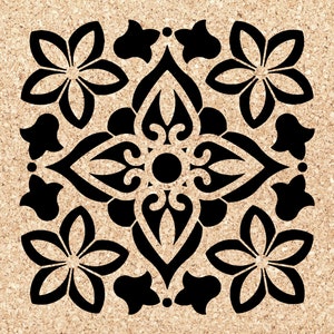 Mosaic Tile SVG Stencil Digital Download; PNG and JPG Clipart Vector; for Crafts Home Decor Projects Floors Walls Ceilings; Single Overlay