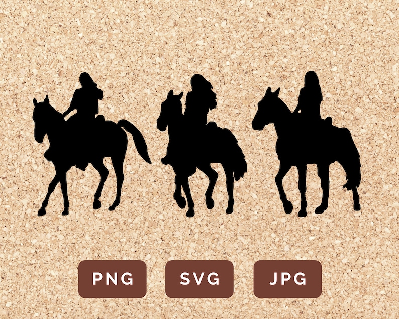 Download Women Riding Horses Bundle Western Cowgirls Svg Cut File Etsy