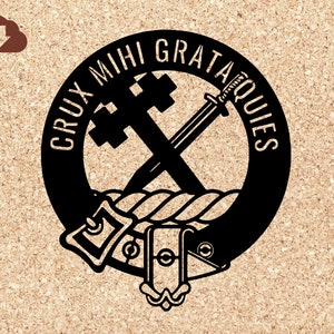 Clan Adam Scottish Family Name Crest Badge | Old Norse Symbol &quot;Crux Mihi Grata Quies&quot; & Cross Fitchée | SVG , PNG, JPG Decal, Gifts