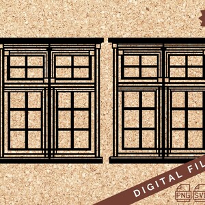Craftsman Style Art Deco Windows SVG File for Cricut Cutter PNG & JPG for Clipart Commercial, Personal Use for Models, Miniatures,Papercraft