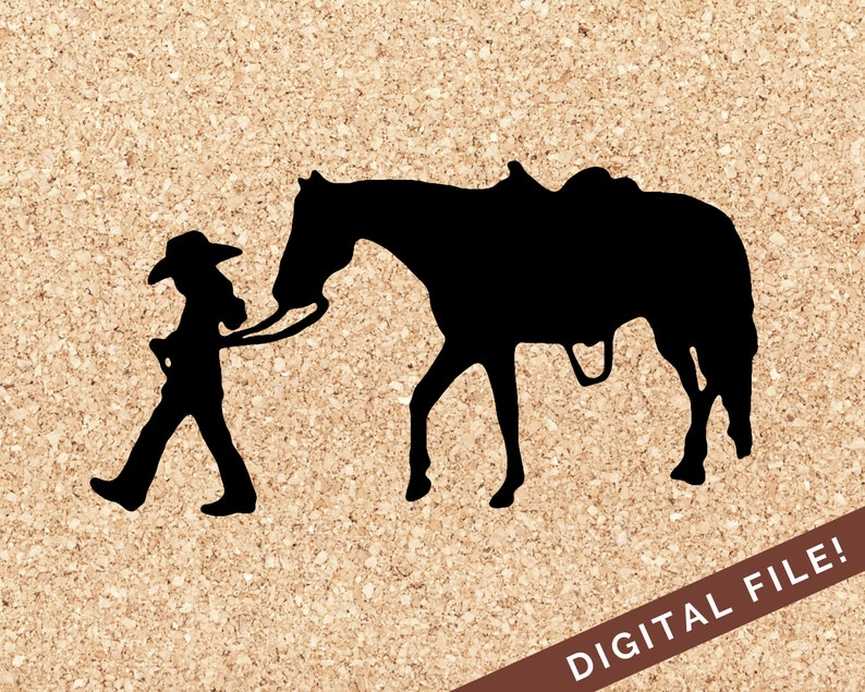 Download Little Girl Walking A Horse Cowgirl SVG Cut File ...