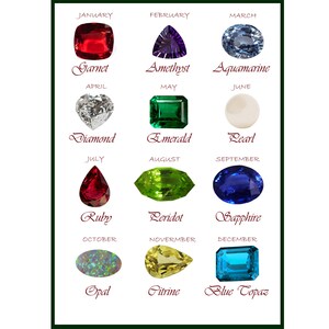 Printable Birthstone Chart Digital Download JPG Printable Diamond Art ...