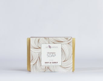 ArtNatura Dry et savon de shampooing bouclé, bar à shampooing, végétalien, sans cruauté, sans huile de palme, écologique, sans plastique, fait à la main 85 g