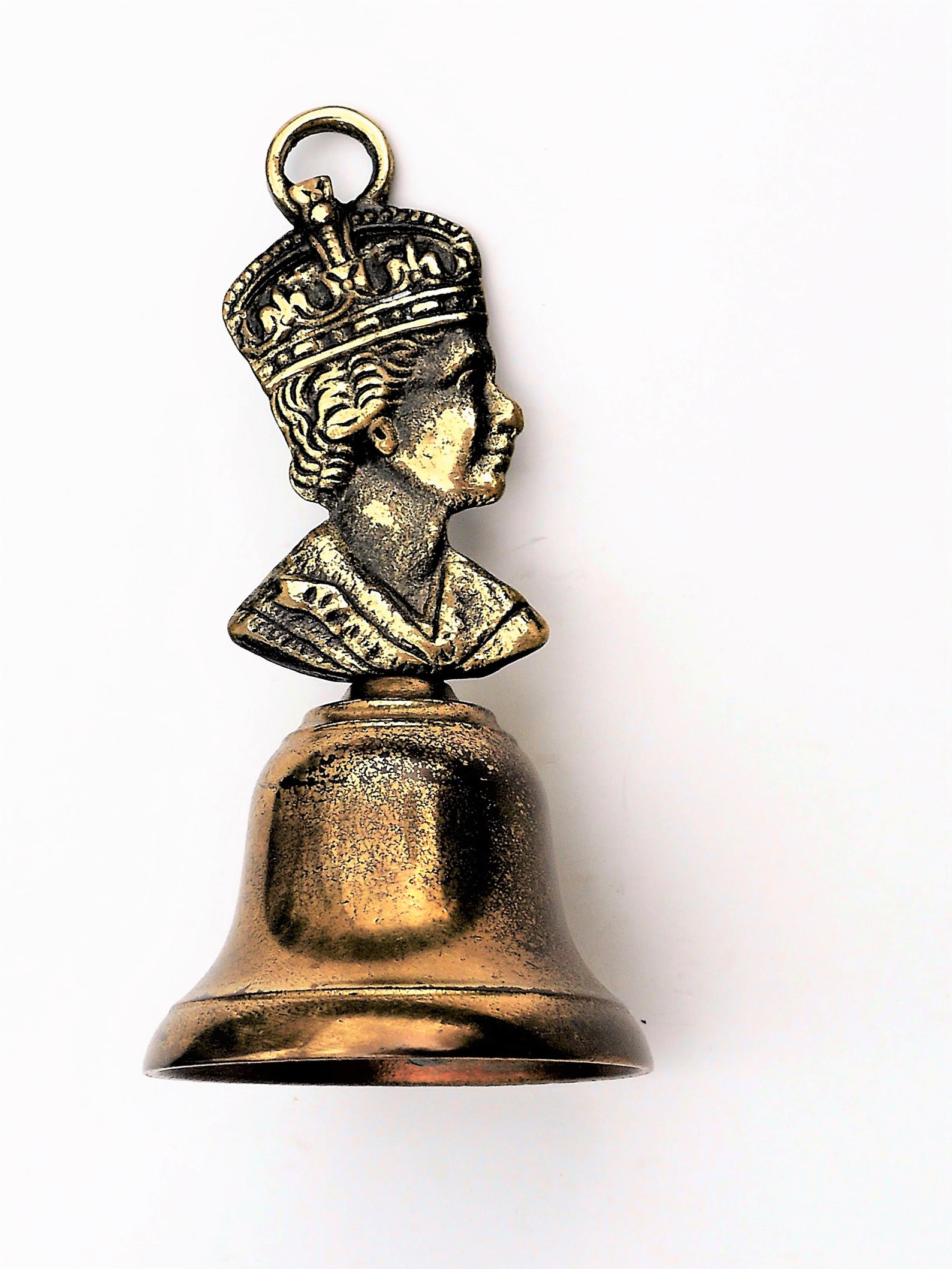 English Brass Bell Queen Elizabeth II Vintage Small Dinner Etsy