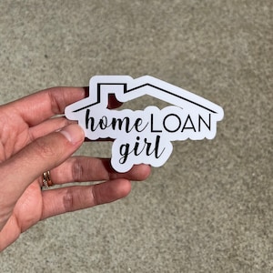 5 Pack Home Loan Girl Sticker, Loan Officer Stickers, Stickers for Lenders, Ask me about mortgages, Home Loans Sticker, Mortgage Stickers