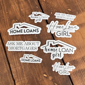 Sticker Pack Black Mortgage Stickers, Home Loan Girl, Mortgage Lender, Loan Officer Stickers, Laptop Sticker, Broker