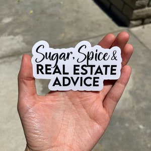 Sugar Spice Real Estate Advice Sticker Set - Realtor Gift (5 Pack)