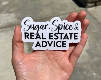 Sugar Spice Real Estate Advice Sticker Set - Realtor Gift (5 Pack)