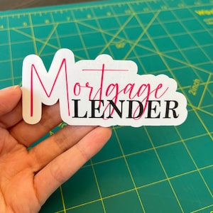 5 pack Pink Mortgage Lender Sticker, Loan Officer Stickers, Stickers for Lenders, Home Loan Girl Sticker, Home Loans, Mortgage Sticker