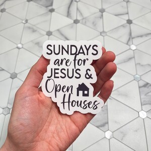 Sunday Jesus Open House Realtor Sticker - 5 Pack