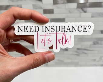 3 Pack Pink Need Insurance Lets Talk Sticker, Insurance Stickers, Stickers for Agents, Home Insurance Sticker, Insurance Agent