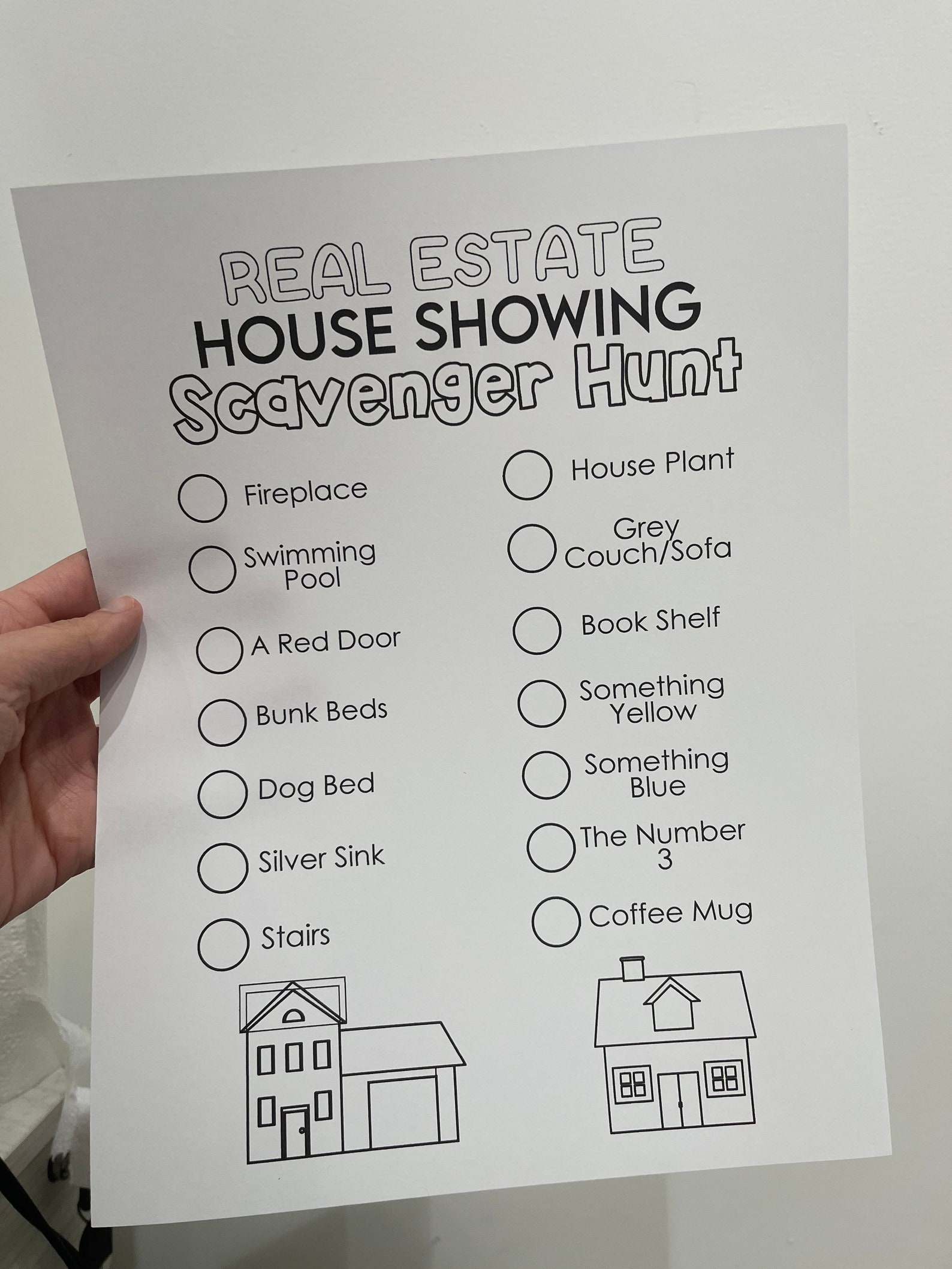 Scavenger Hunt House Showing Real Estate Printable Open House Etsy