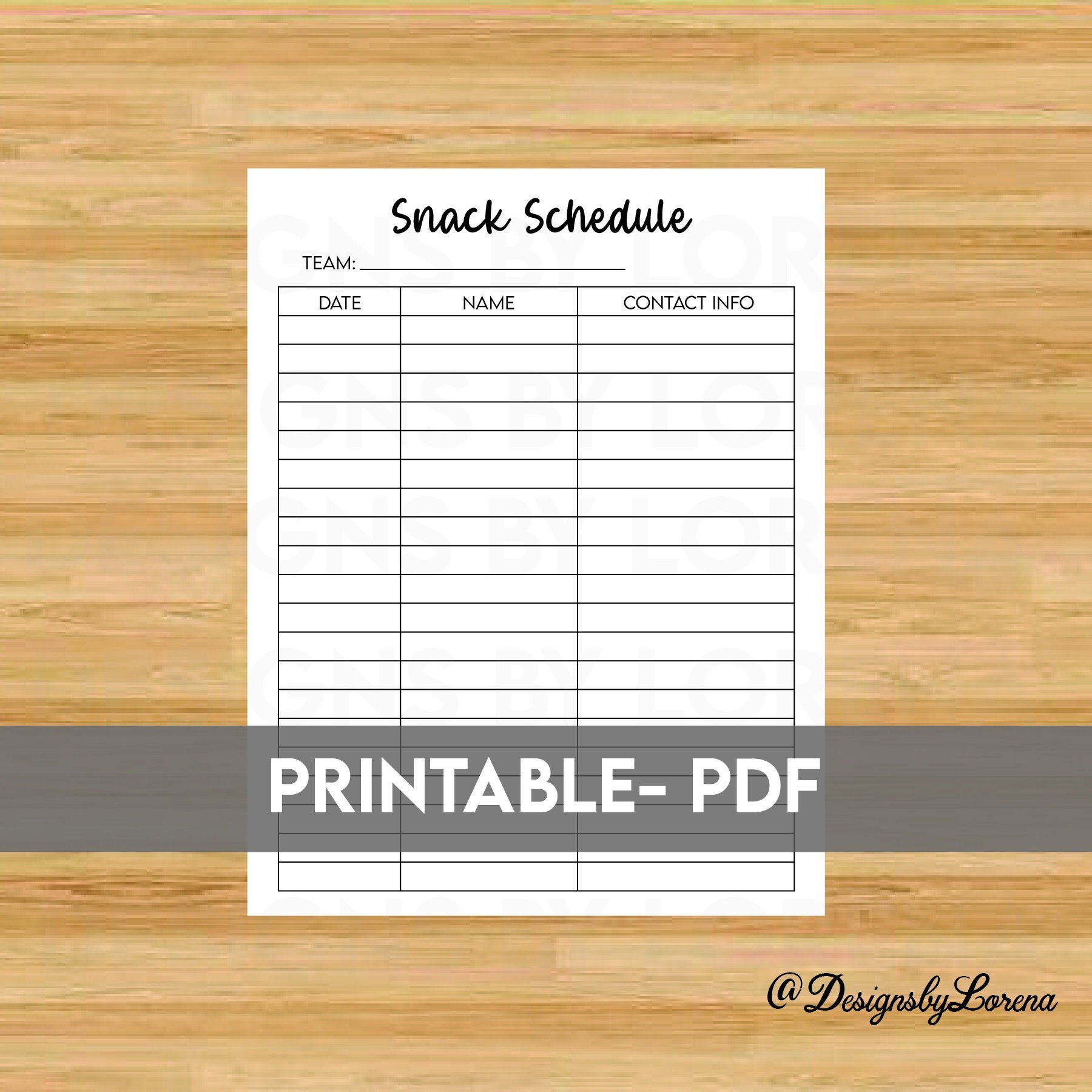 Printable Snack Schedule Baseball Snack Schedule Sign Up Etsy