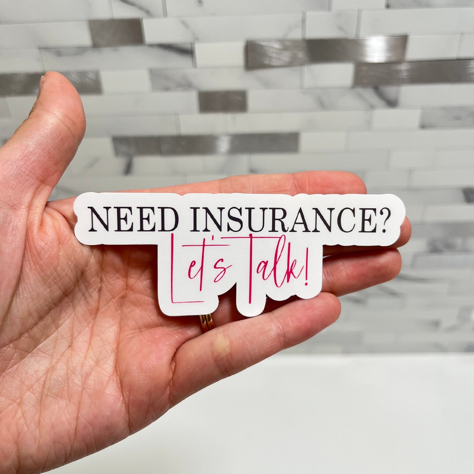 Insurance Agent Stickers: Pink & Black, 4-inch, Set of 7 - Etsy