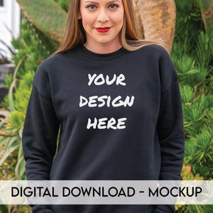 Bella Canvas 3945 Black Mockup, Unisex Drop Shoulder Fleece Mockup, Unisex Sweatshirt, Black Sweater Mockup, Digital Download, Black Mockup