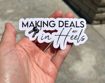 5 Pack Making Deals in Heels Sticker, Realtor Stickers, Stickers for Realtors Sell, Real Estate Agent, Gift for Realtor, Real Estate Sticker