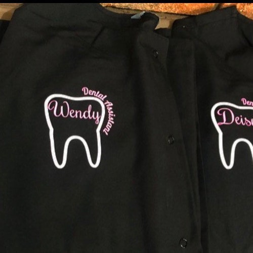 Dental Monogram Scrub Jacket Etsy
