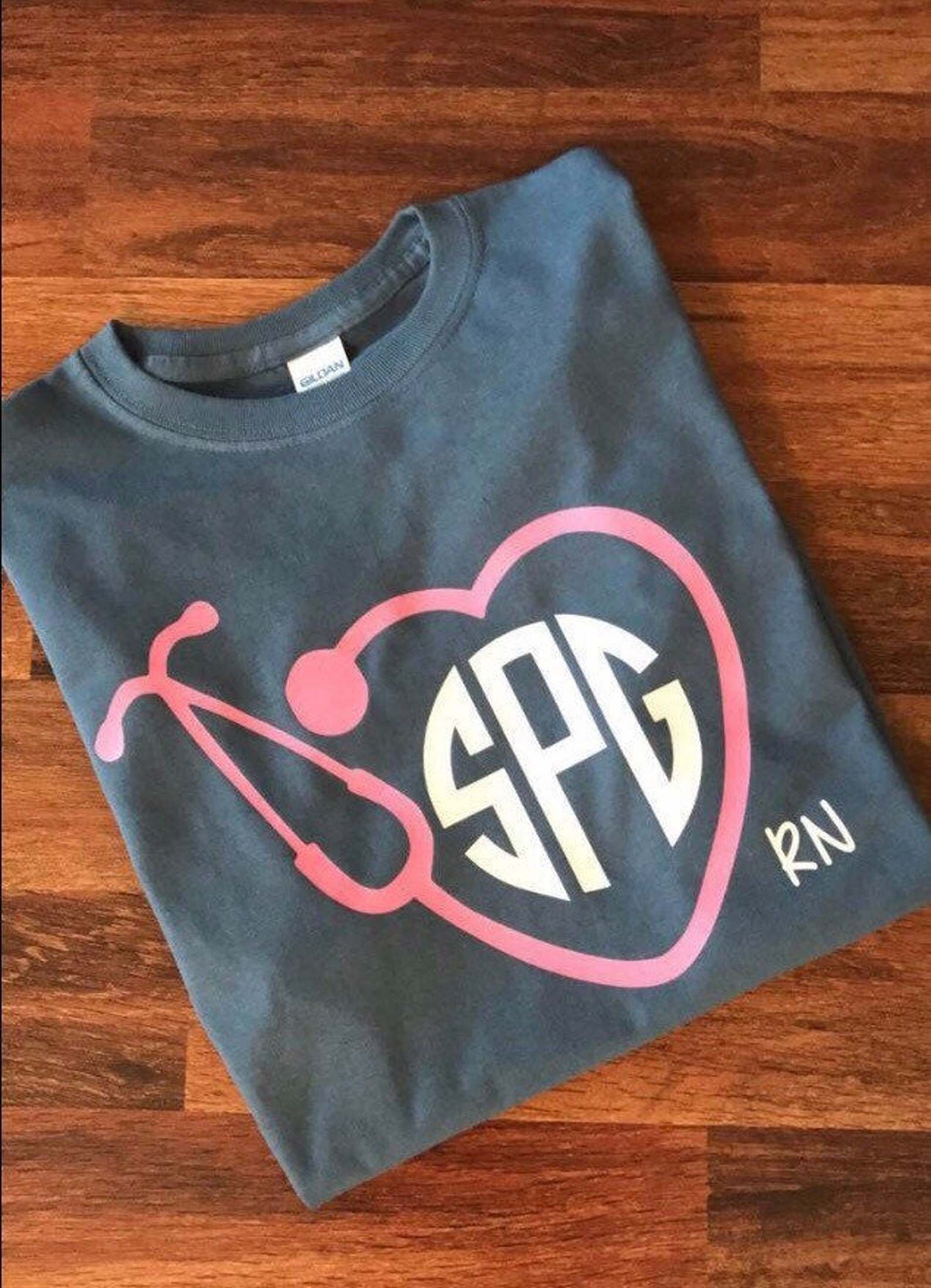 Monogram Stethoscope Shirt rn Cna Lpn Doctor Nurse Etsy