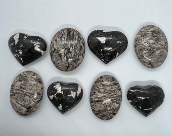 Heart and Palm Set - Zebra stone