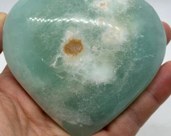 Chunky Caribbean Blue Calcite Heart