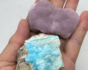 Raw Blue and Pink Aragonite Pieces