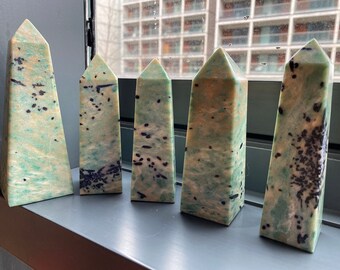 Amazonite with Tourmaline Towers