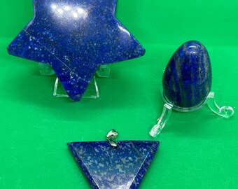 SET - Lapis Lazuli Star, Egg & Pendant