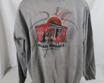Vintage 90er Nike Michael Jordan Restaurant Chicago Sweatshirt Herren XXL 2XL Grau Bullen